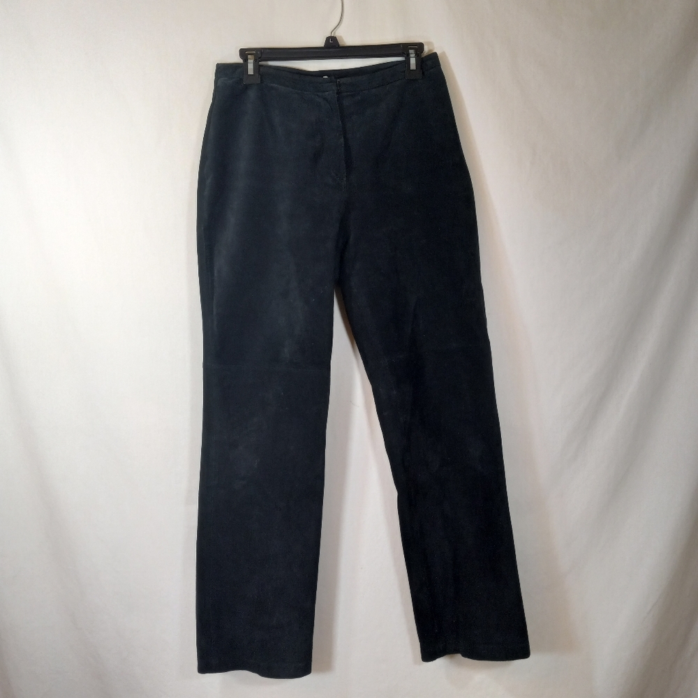 GENUINE LEATHER SUEDE WOMEN'S STRAIGHT LEG LINED PANTS SZ 10